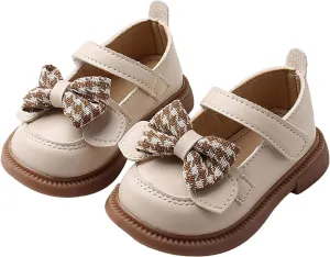 Baby Girls Mary Jane Shoes Platform Slip On Chunky Heel Leather Flats Round Toe Toddler School Uniform Dress Shoes