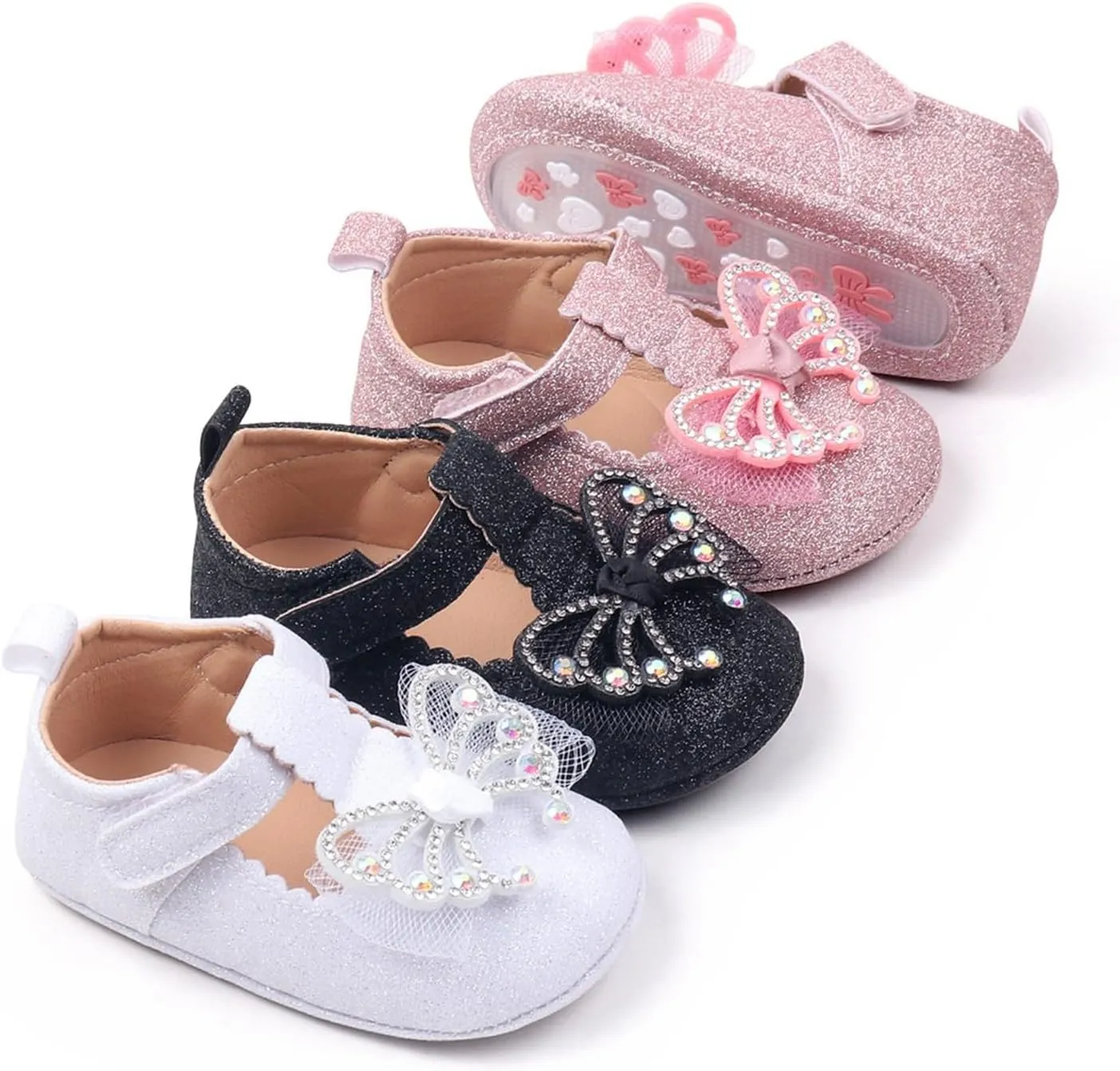 Baby Infant Girls Canvas Sandals Bow Pearl Glitter Closed Toe Shoes Hollow Lace Newborn Summer Casual Walking Sandals