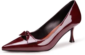 Black Kitten Heels for Women Pumps Stiletto Heels Pointed Toe Slip on Low Heel Dress Shoes Comfortable Party Wedding Dressy Women Shoes