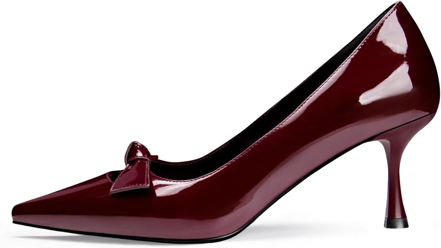 Black Kitten Heels for Women Pumps Stiletto Heels Pointed Toe Slip on Low Heel Dress Shoes Comfortable Party Wedding Dressy Women Shoes