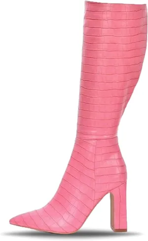 Cape Robbin Women's Mid-Calf Boots - Chunky Block Heel Ankle Booties (SayWhat-2)
