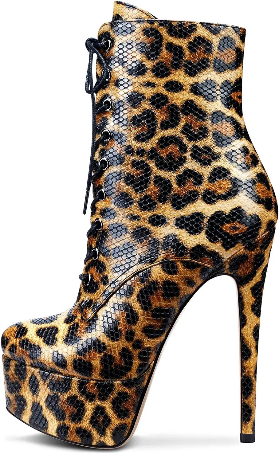 Castamere Womens High Heel Platform Lace Up Ankle Boots Stiletto Heel Boot With Zipper Round Toe 6 Inch Heels
