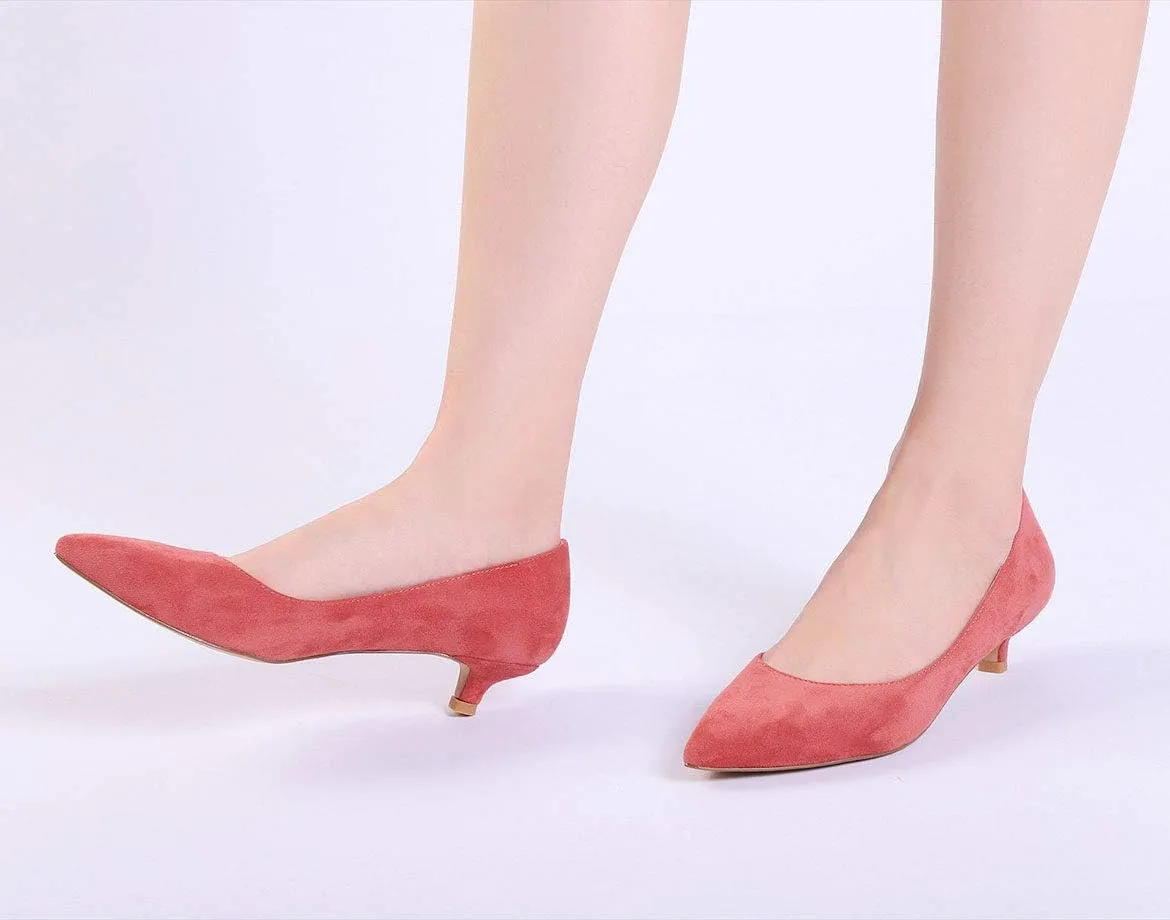 Castamere Womens Kitten Heel Pumps Pointed Toe Comfortable Office Shoes 3.5CM Low Heels