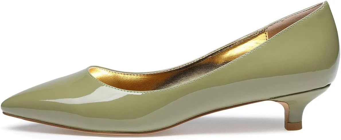 Castamere Womens Kitten Heel Pumps Pointed Toe Comfortable Office Shoes 3.5CM Low Heels