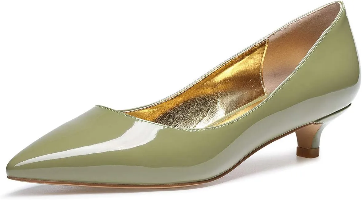 Castamere Womens Kitten Heel Pumps Pointed Toe Comfortable Office Shoes 3.5CM Low Heels