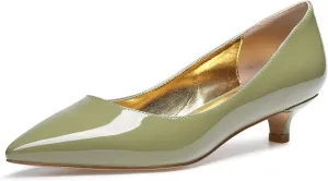 Castamere Womens Kitten Heel Pumps Pointed Toe Comfortable Office Shoes 3.5CM Low Heels