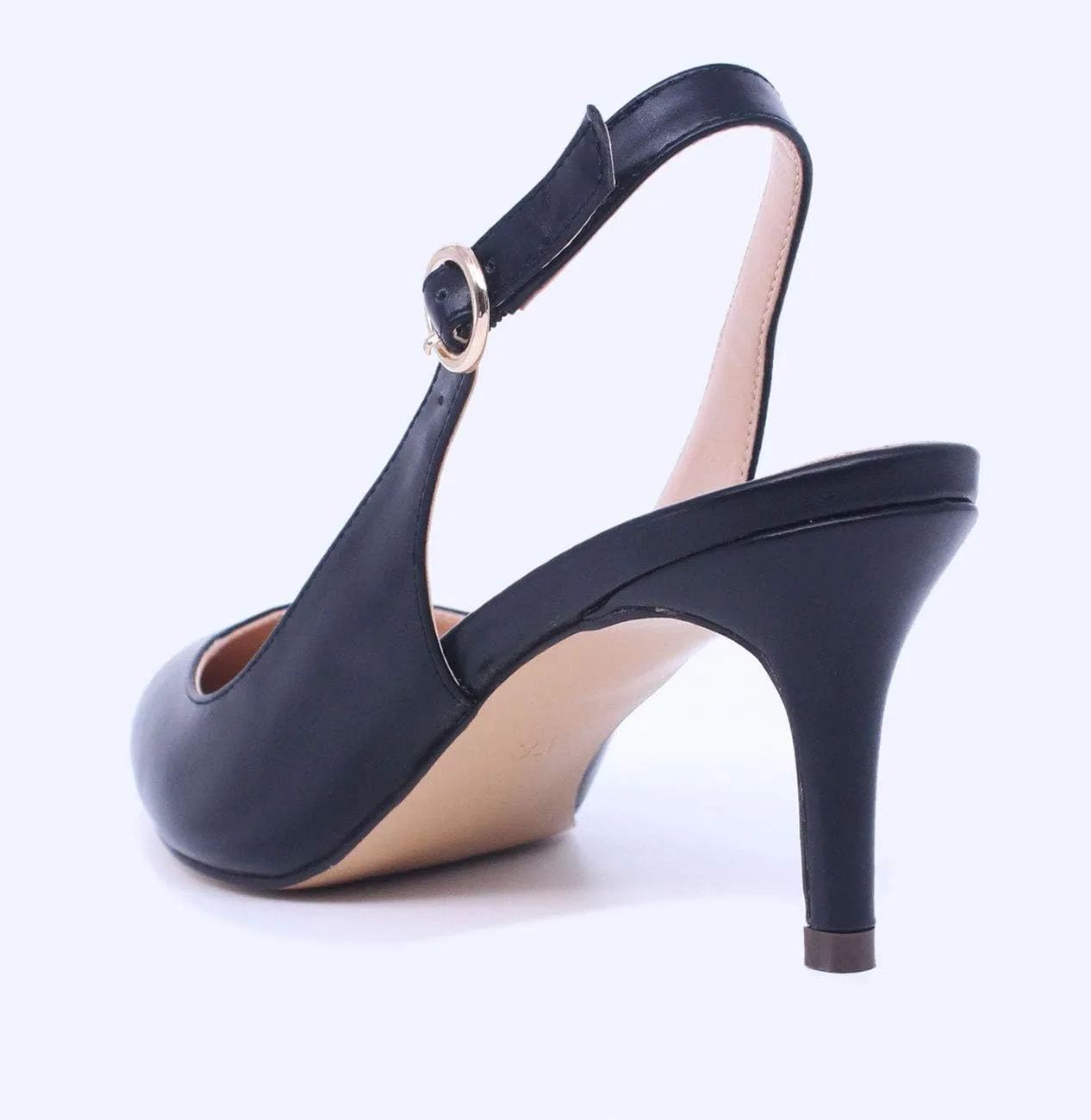 Castamere Womens Slingback Kitten Heels Ankle Strap Pumps Pointed Toe Sandals with Buckle 6.5CM Heels
