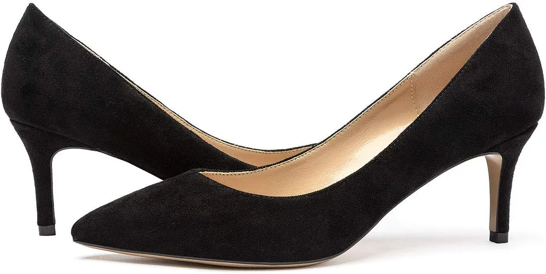 Castamere Womens Slip On Low Heel Pumps Pointed Toe Basic Comfortable 6.5CM Heels