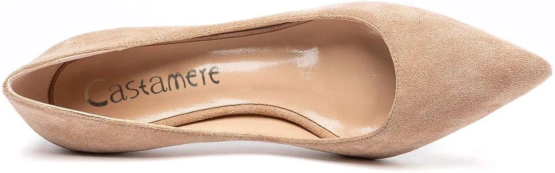 Castamere Womens Slip On Low Heel Pumps Pointed Toe Basic Comfortable 6.5CM Heels