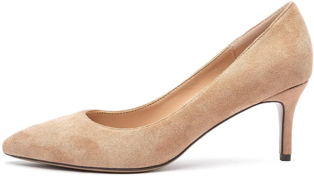 Castamere Womens Slip On Low Heel Pumps Pointed Toe Basic Comfortable 6.5CM Heels