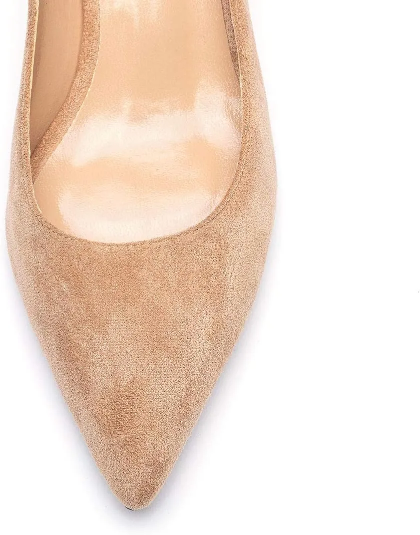 Castamere Womens Slip On Low Heel Pumps Pointed Toe Basic Comfortable 6.5CM Heels