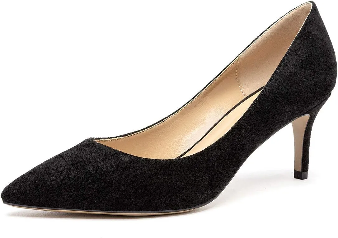 Castamere Womens Slip On Low Heel Pumps Pointed Toe Basic Comfortable 6.5CM Heels