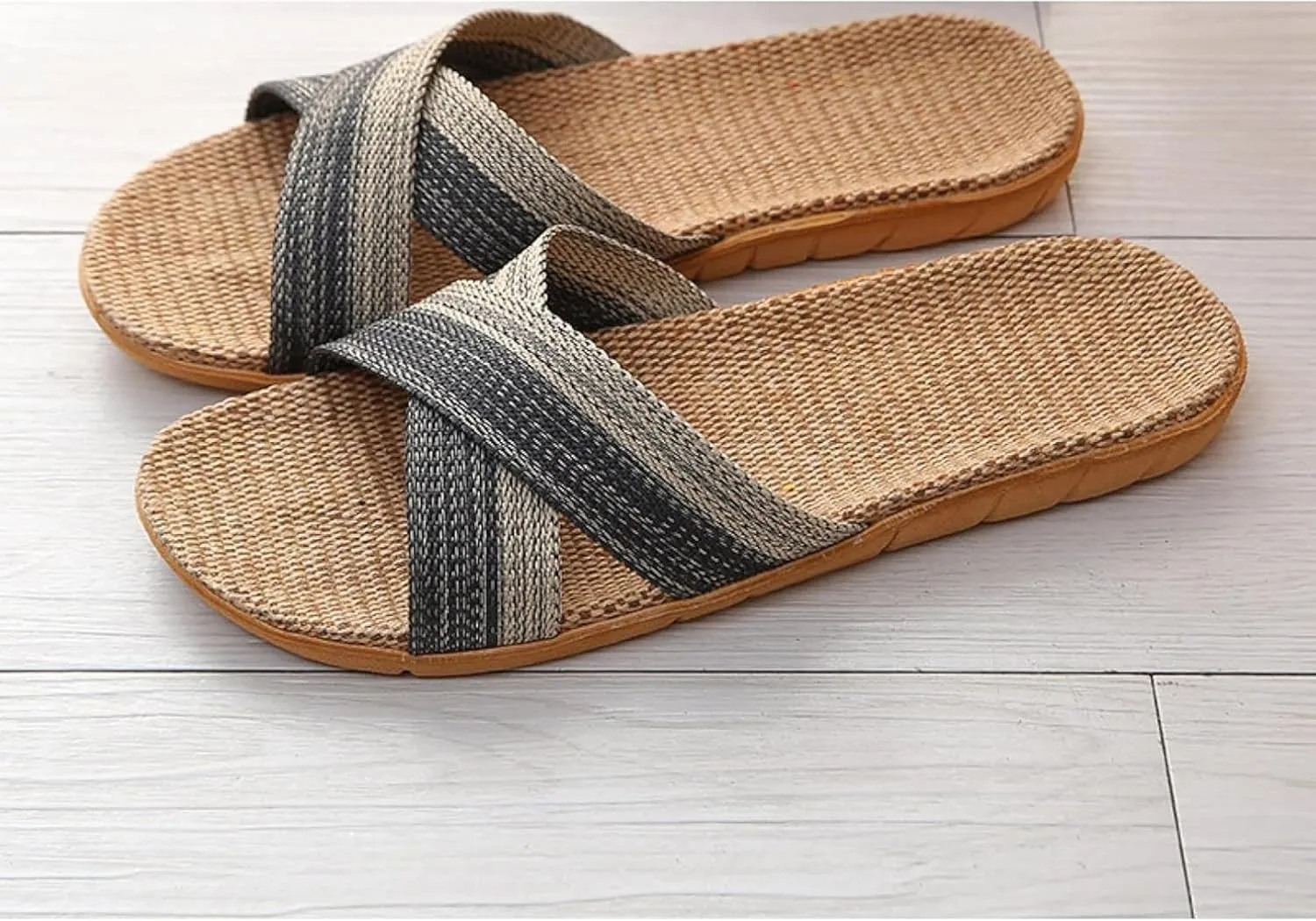 Casual Linen Summer Beach Shoes Indoor Slide Canvas Sandals