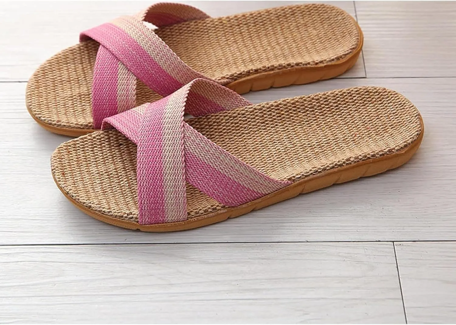 Casual Linen Summer Beach Shoes Indoor Slide Canvas Sandals