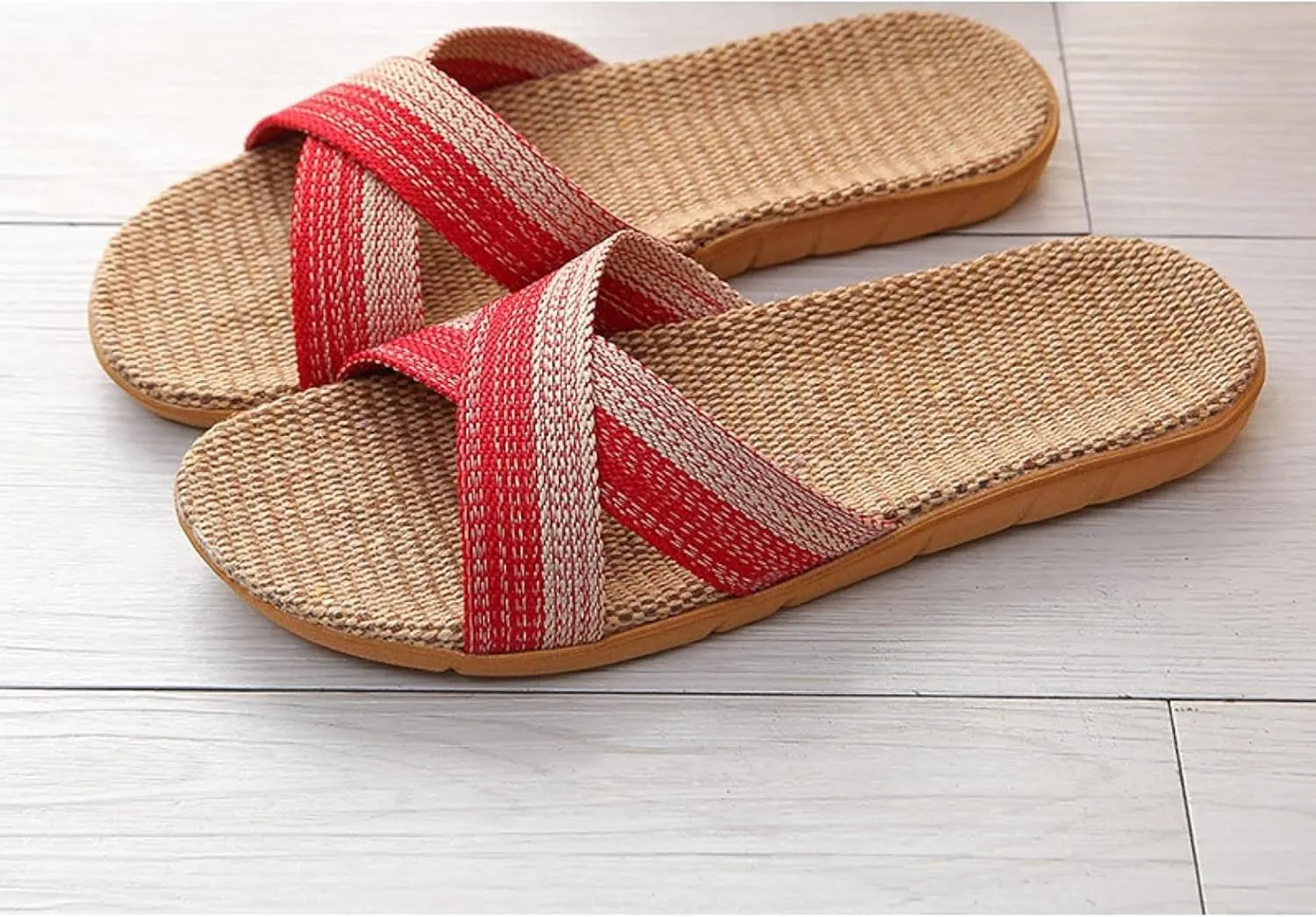 Casual Linen Summer Beach Shoes Indoor Slide Canvas Sandals