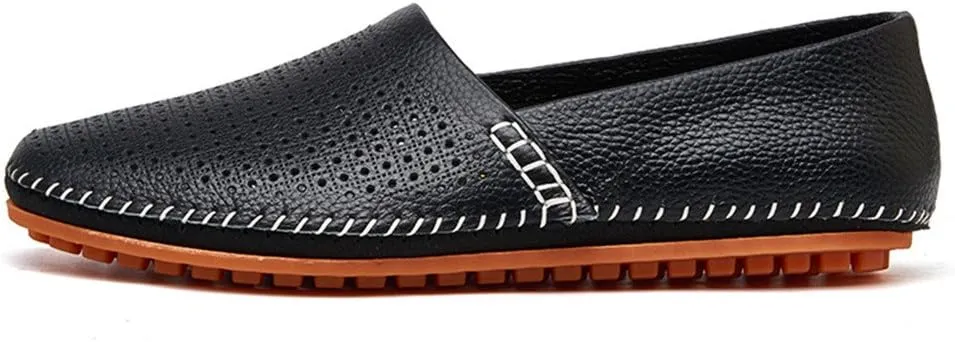 ChicWind Men's Slip On Sneakers Breathable Leather Driving Walking Shoes