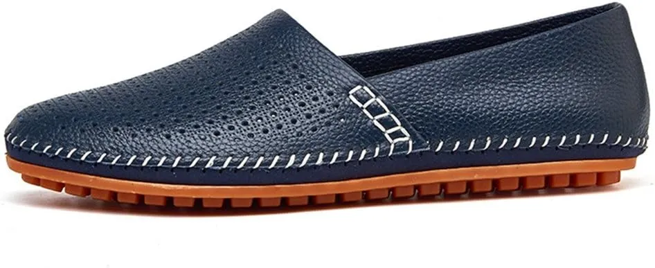 ChicWind Men's Slip On Sneakers Breathable Leather Driving Walking Shoes