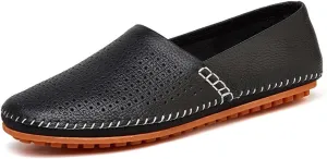ChicWind Men's Slip On Sneakers Breathable Leather Driving Walking Shoes