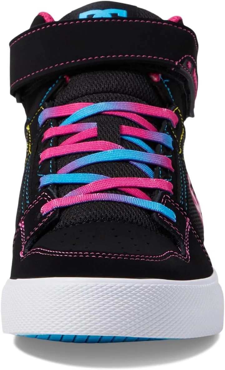 DC Boy's Unisex-Child Pure High Top Ev Skate Shoes with Ankle Strap and Elastic Laces