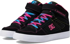DC Boy's Unisex-Child Pure High Top Ev Skate Shoes with Ankle Strap and Elastic Laces