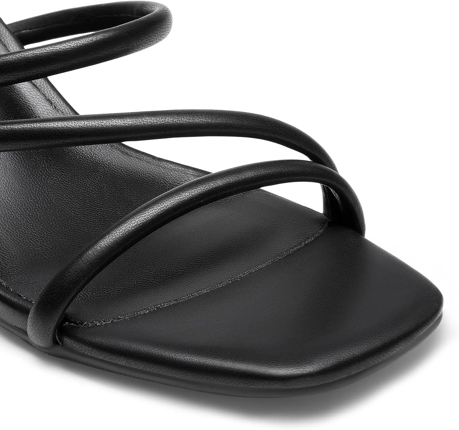 DREAM PAIRS Women's Strappy Heels Open Toe Low Chunky Heel Slip On Mules Square Block Sandals Dress Shoes