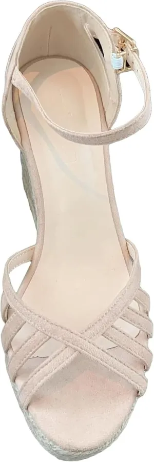 Elegant Summer Platform Skirts Lace up Canvas Sandals Wedding Party Wedge High Heels Women's