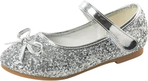 Flower Girl Dress Shoes Rhinestones Bow Mary Jane Ballet Flats for Girls Wedding Party Toddler Kids Shoes