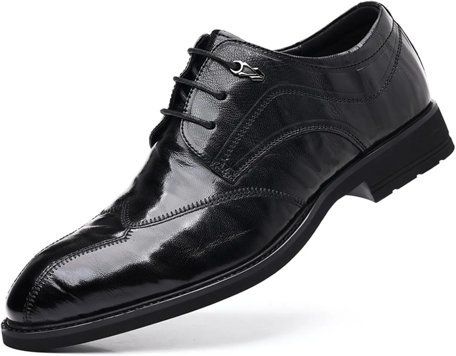 Formal Shoes Men Classic Patent Leather Shoes for Men Lace-Up Comfortable Non-Slip Dress Sneakers Fashion Breathable Prom Business Wedding Dress Shoes