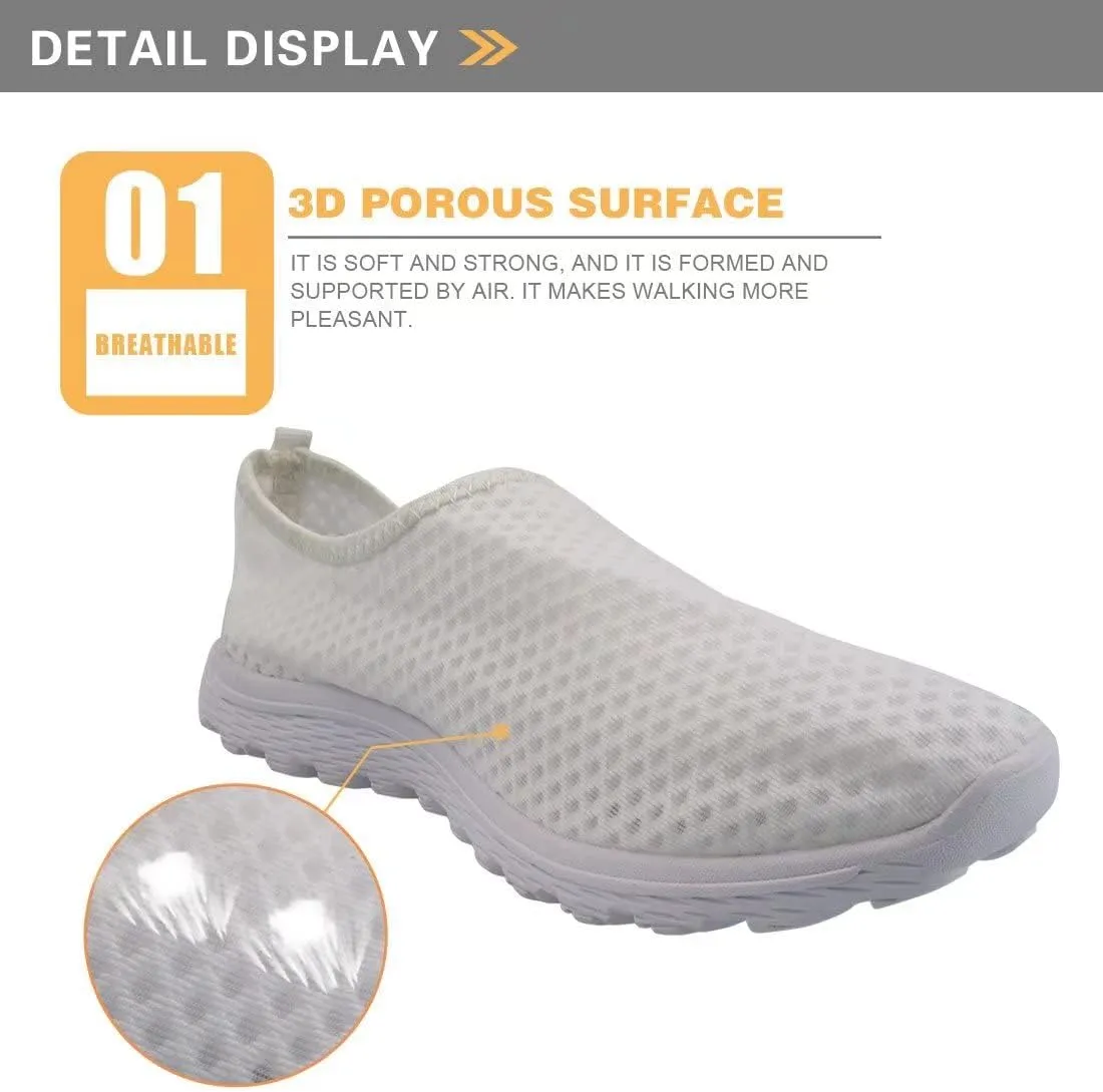GIFTPUZZ Women's Slip-on Sneakers Breathable Casual Mesh Work Walking Shoes