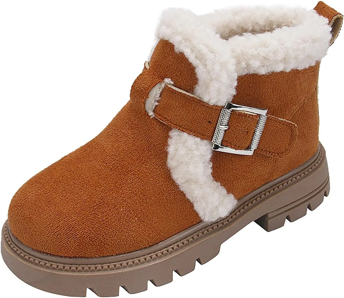 Girls Boots Kids Ankle Boots for Toddler Little Kid Big Kid Fleece Lined Short Booties Non Slip Warm Winter Boot