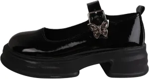 Girls Dress Shoes Chunky Loafers for Girl Platform Mary Jane School Uniform Shoes Round Toe Slip On Shoes Pumps Fashion