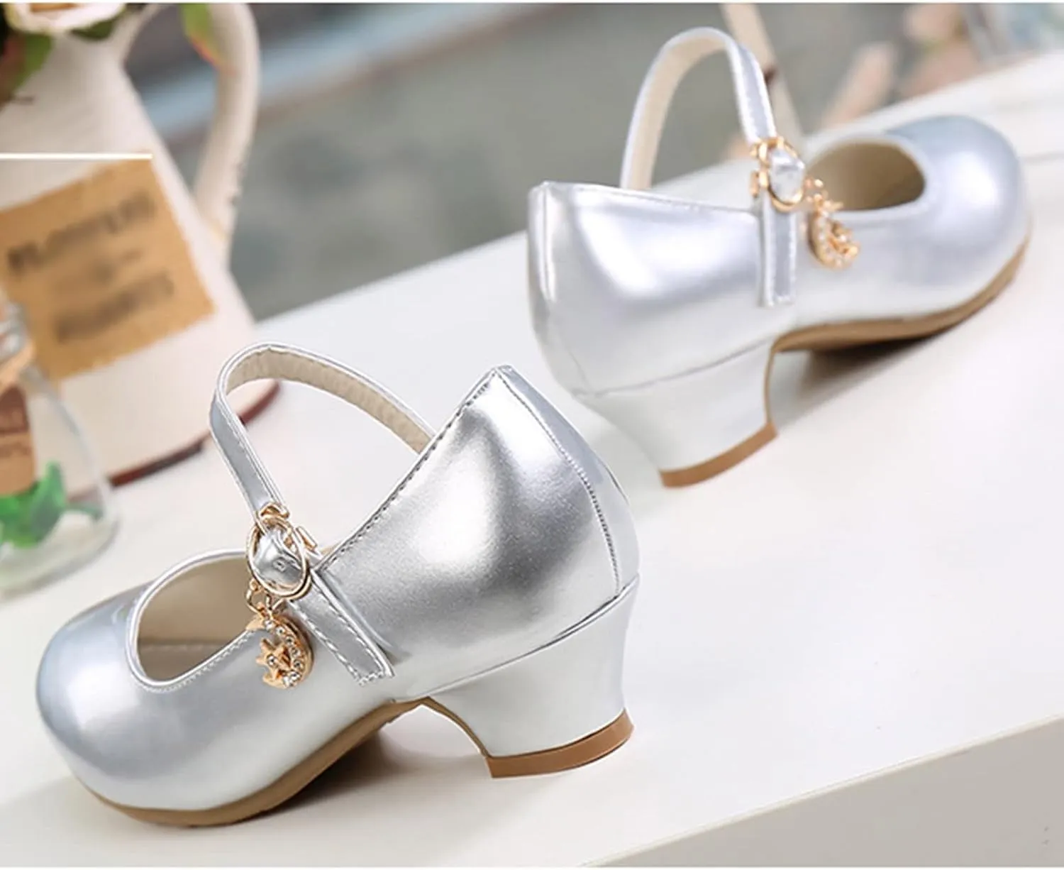 Girls Mary Jane Dress Shoes Toddler Flower Girl Wedding School Uniform Low Heels Little Kids Pump Shoes