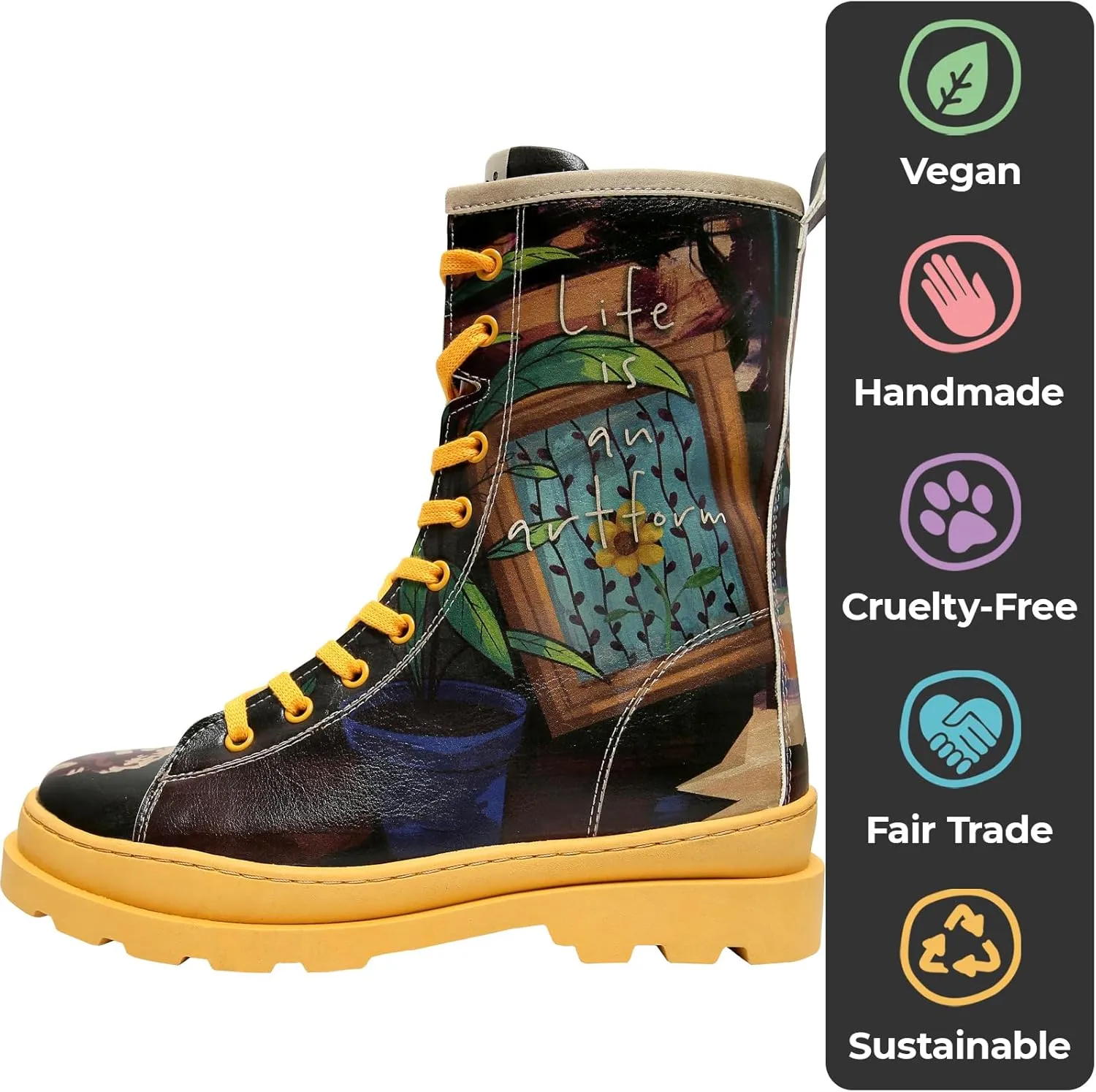 Gisele Boots for Women - Handmade and Vegan Leather Mid Calf Boots for Women,
