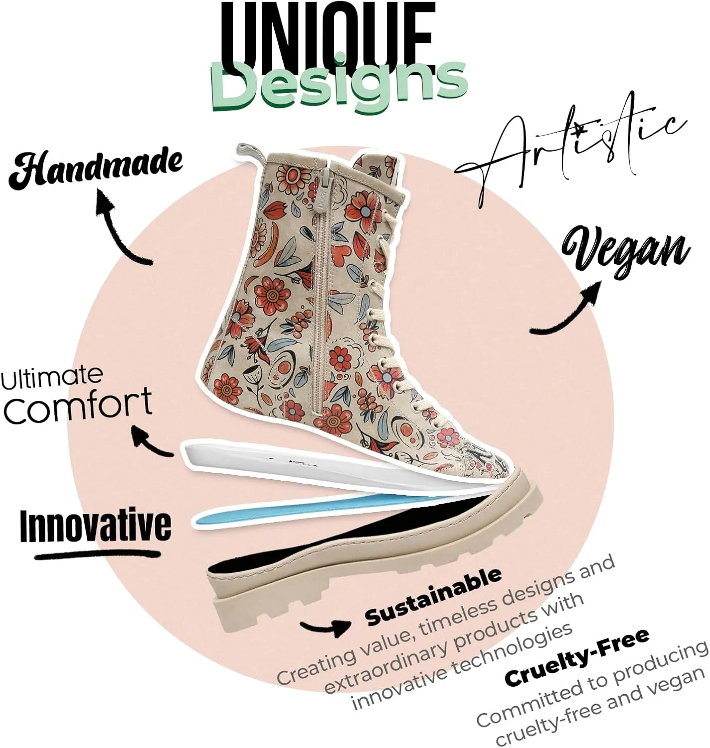 Gisele Boots for Women - Handmade and Vegan Leather Mid Calf Boots for Women,
