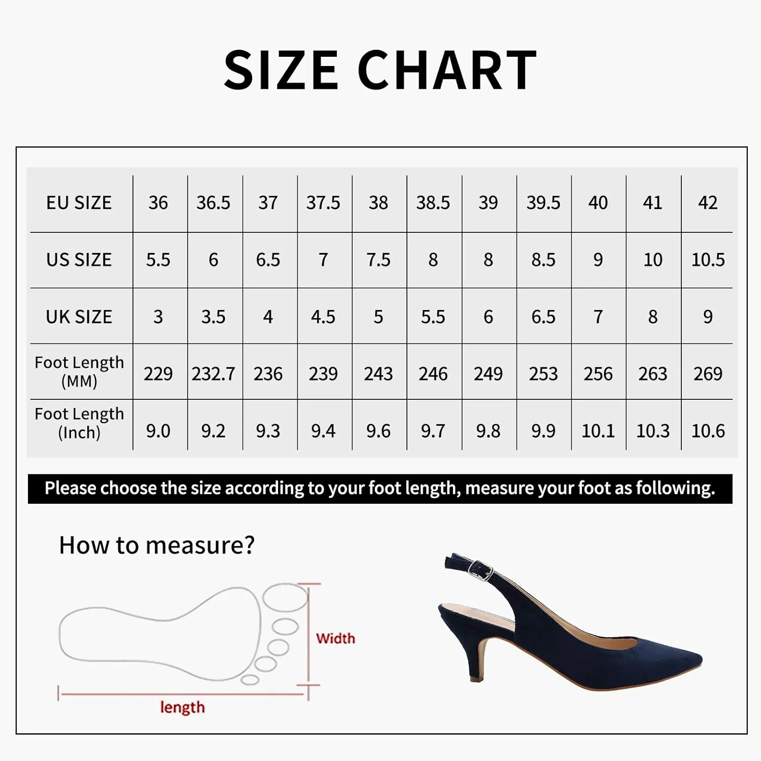 Greatonu Women's Slingback Kitten Heel Pointed Toe Dress Pumps Shoes