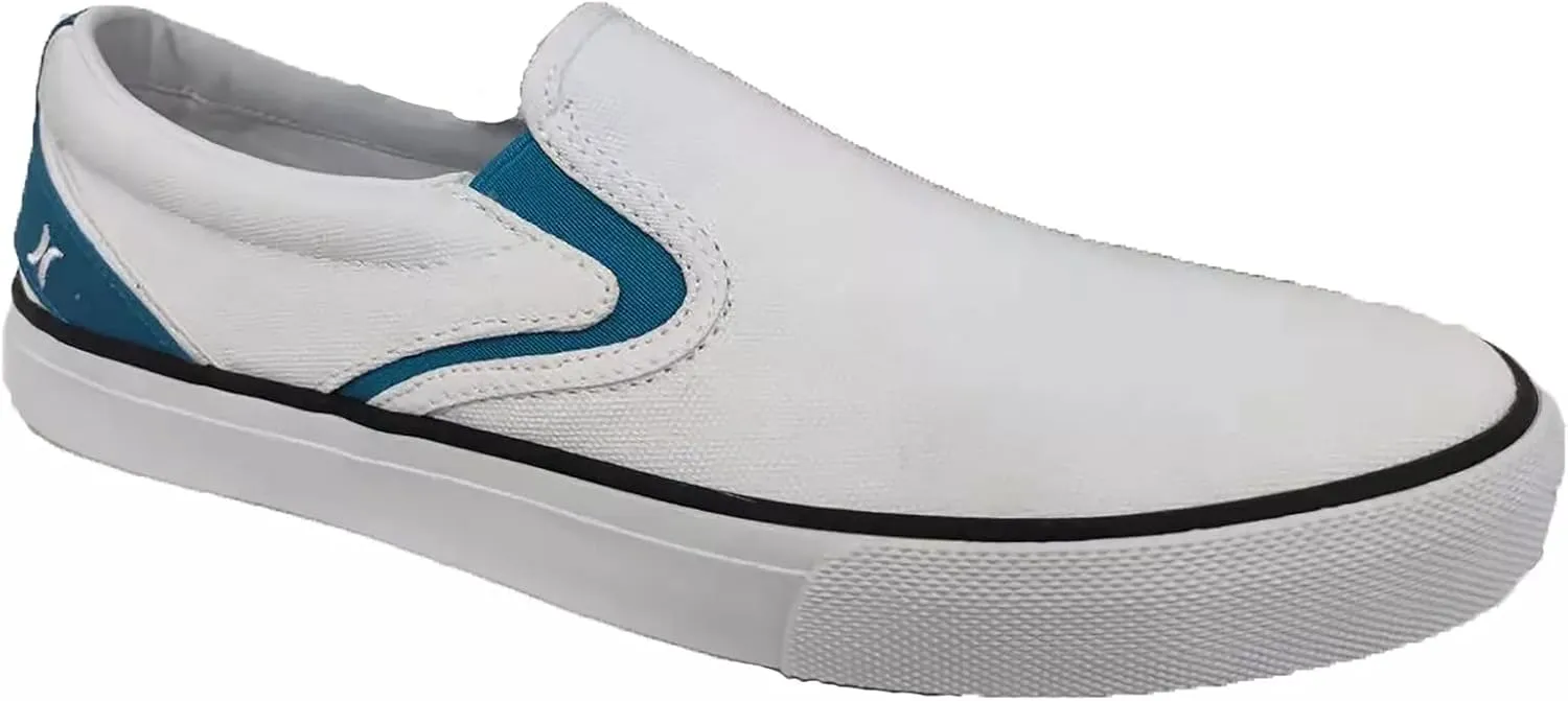 Hurley Mens Kayo Slip-On Sneakers, White/Biscay Bay, 13