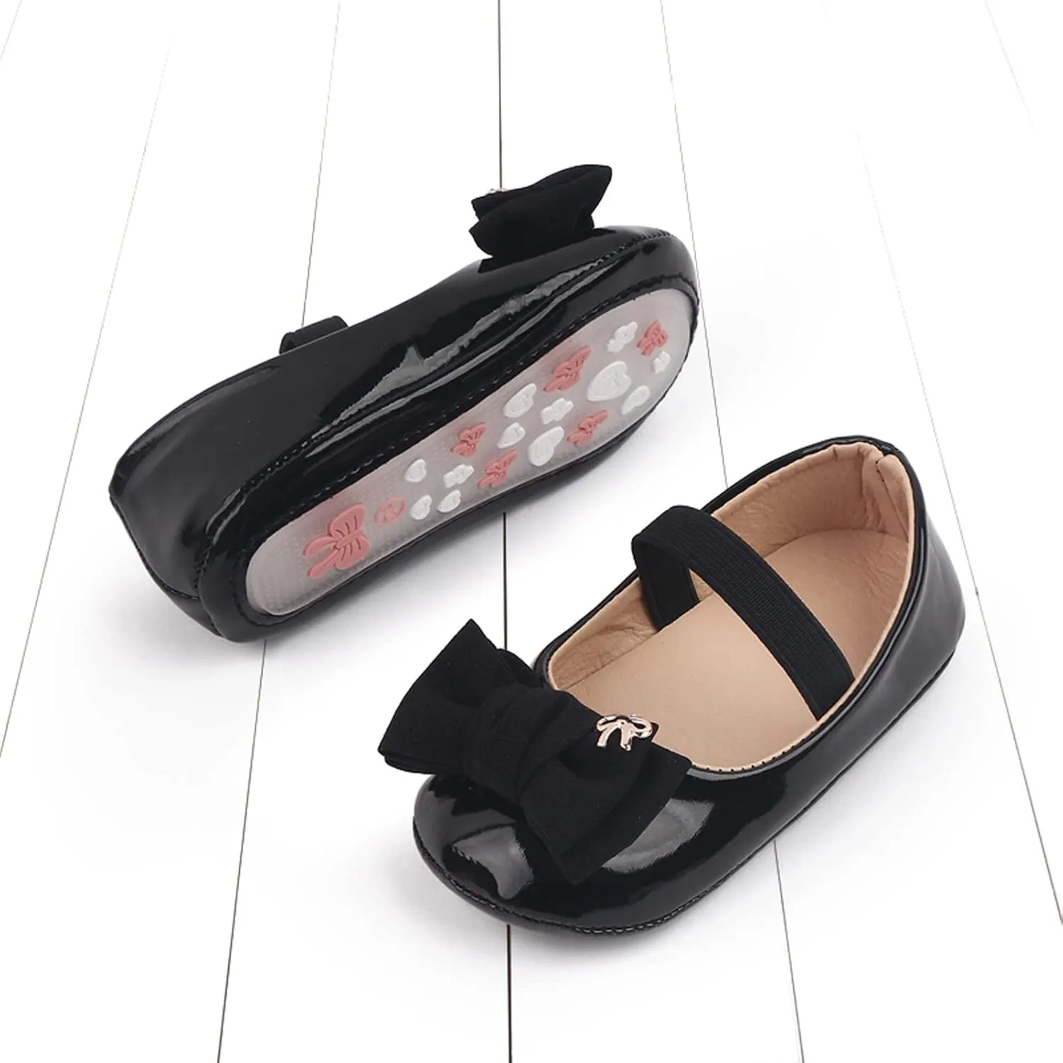 Infant Baby Girl Mary Jane Dress Shoes Ballet Flats for Girl Wedding Party School Shoes Bowknot Girls Dress up Shoes