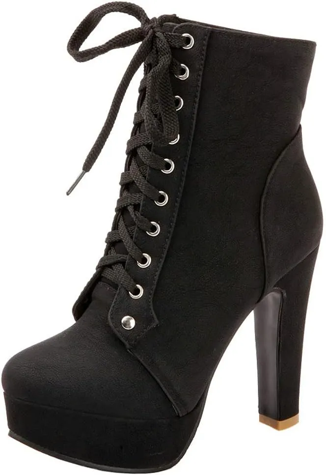 KOKOMOMO Womens Platform Chelsea Ankle Boots High Chunky Heeled Booties