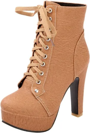 KOKOMOMO Womens Platform Chelsea Ankle Boots High Chunky Heeled Booties