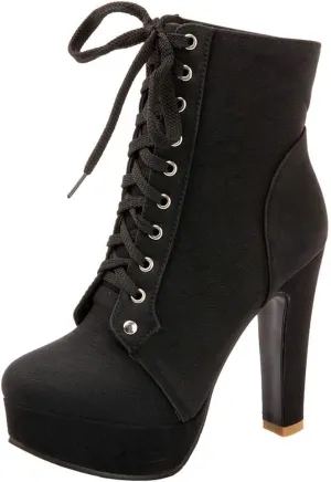 KOKOMOMO Womens Platform Chelsea Ankle Boots High Chunky Heeled Booties