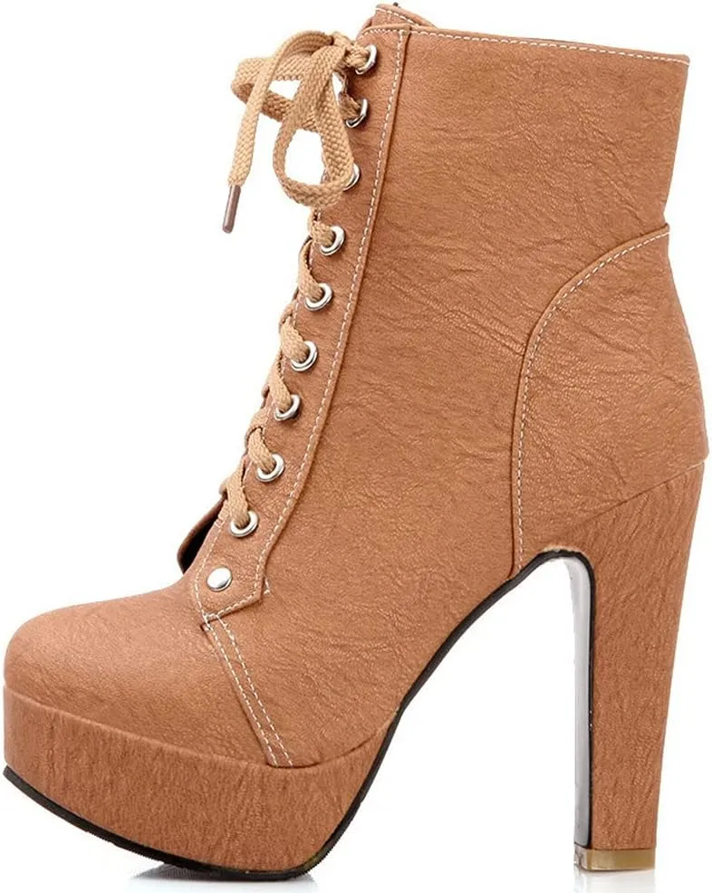 KOKOMOMO Womens Platform Chelsea Ankle Boots High Chunky Heeled Booties