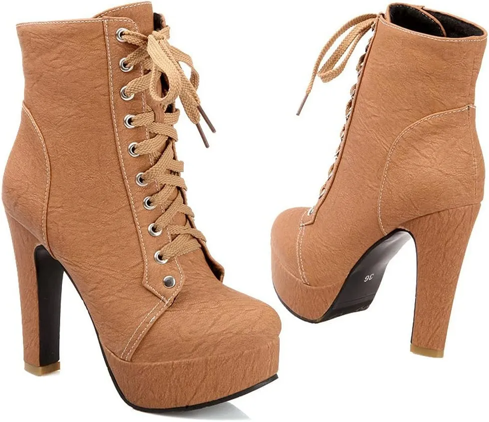 KOKOMOMO Womens Platform Chelsea Ankle Boots High Chunky Heeled Booties