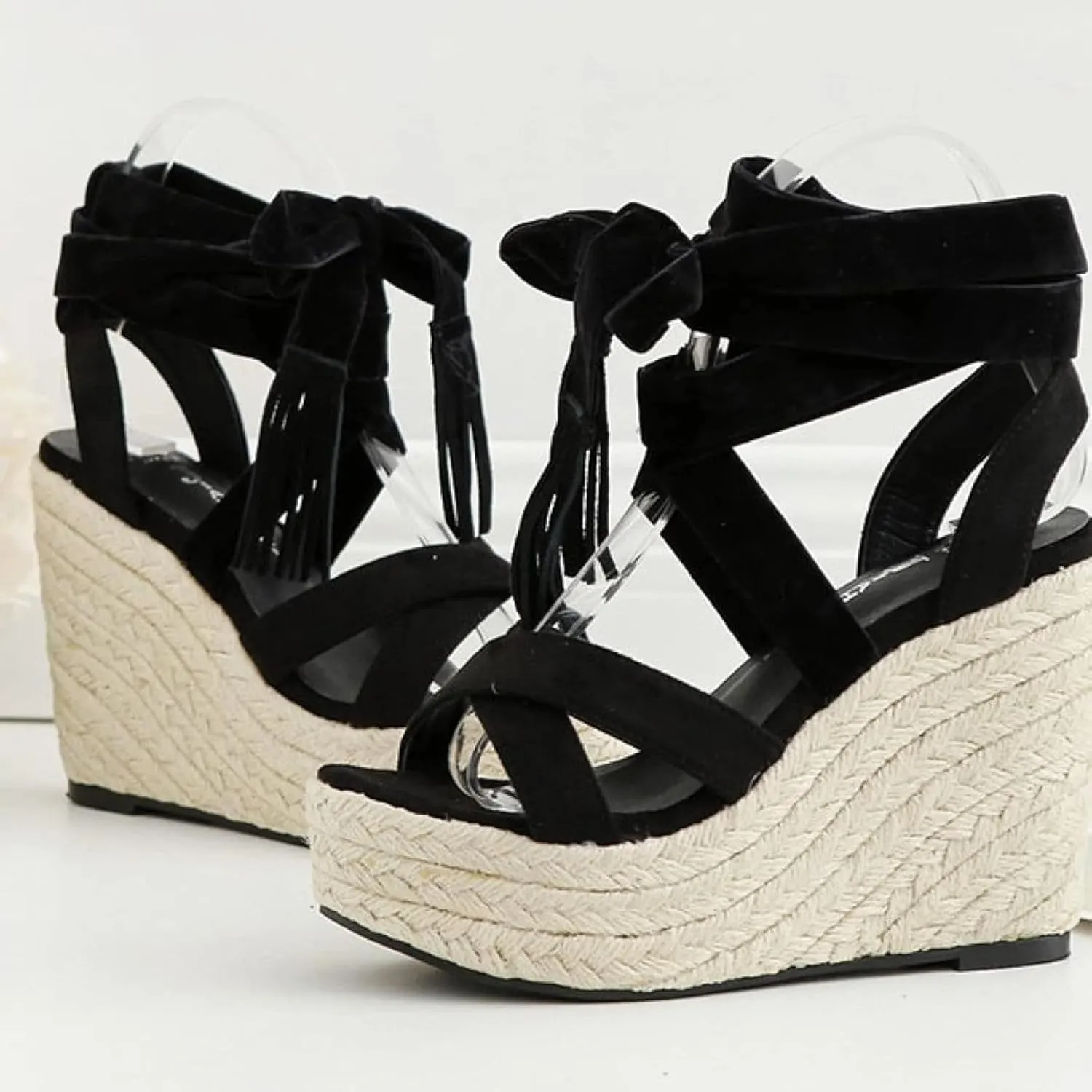 Lace up Wedge Sandals Thick Soled High-heeled Party Women's Summer Shoes