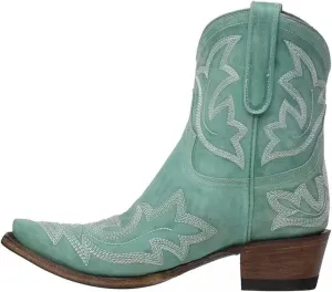 Lausiuoe Cowboy Boots For Women Knee High Wide Calf Pointed Toe Embroidered Western Cowgirl Style Chunky Heel Boot