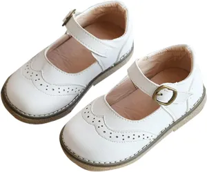 Little Girls Dress Shoes Mary Jane Ballet Flats Flower Toddler Girl Dress Shoes School Party Wedding Shoes