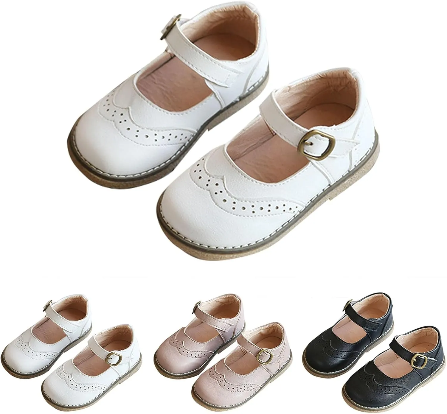 Little Girls Dress Shoes Mary Jane Ballet Flats Flower Toddler Girl Dress Shoes School Party Wedding Shoes
