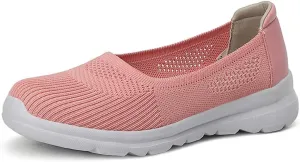 LLTMALL Women's Mesh Slip on Sneakers Comfortable Knit Ballet Flats Shoes
