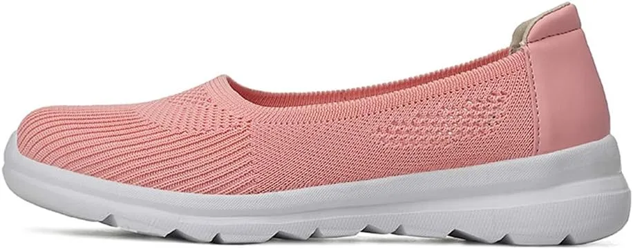 LLTMALL Women's Mesh Slip on Sneakers Comfortable Knit Ballet Flats Shoes