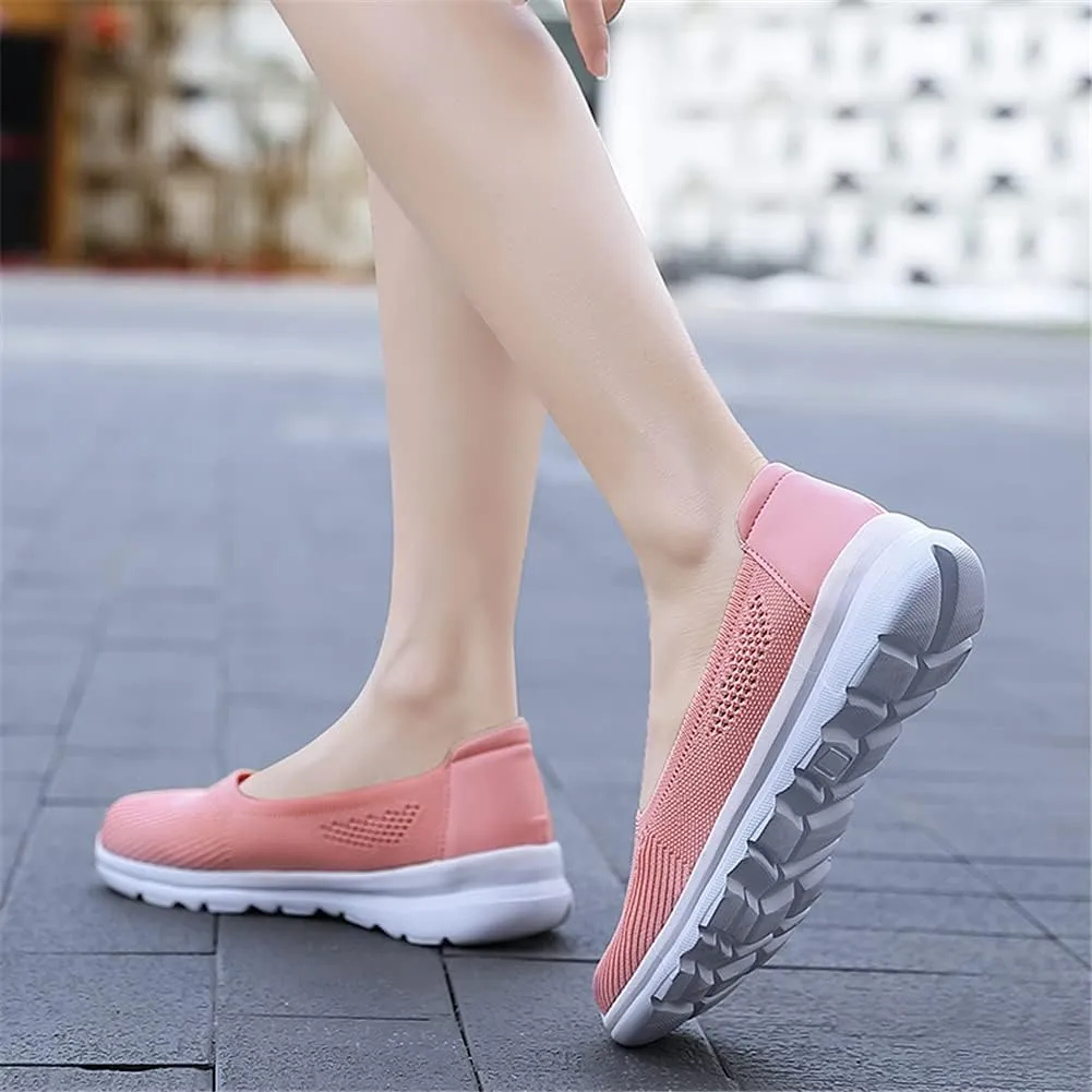 LLTMALL Women's Mesh Slip on Sneakers Comfortable Knit Ballet Flats Shoes