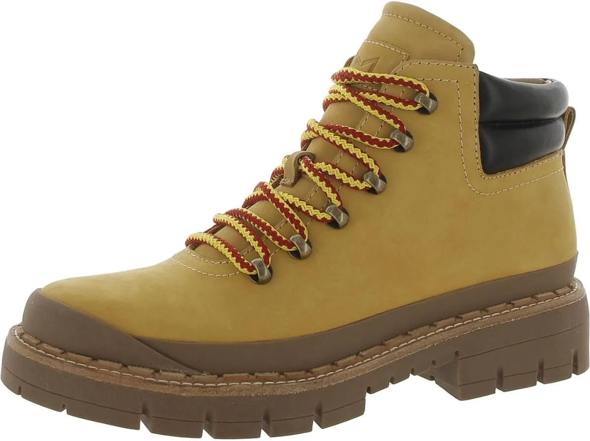Marc Fisher LTD Womens Cairy Leather Lugged Sole Combat & Lace-up Boots